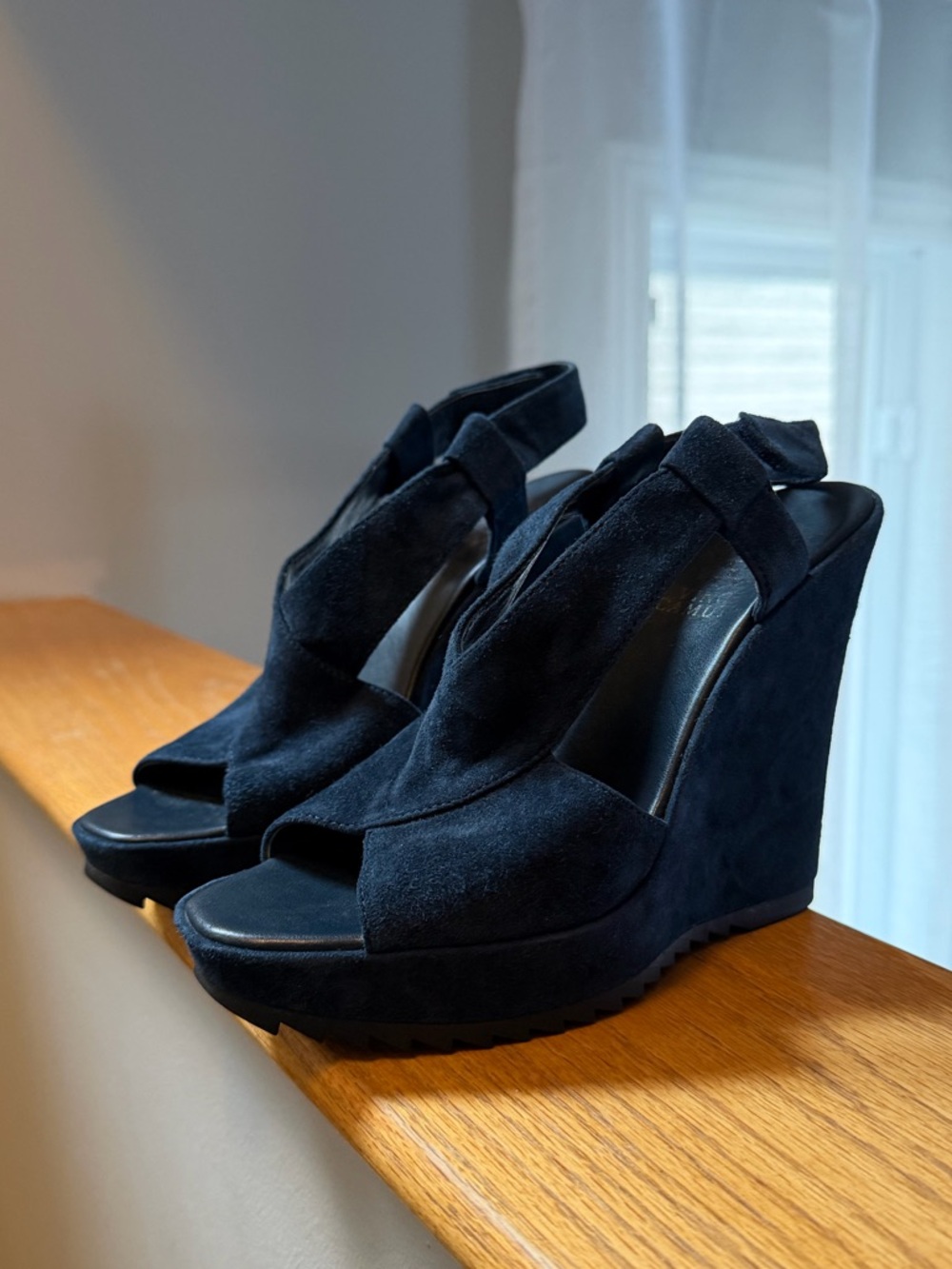 Vince Camuto blue wedge sandals